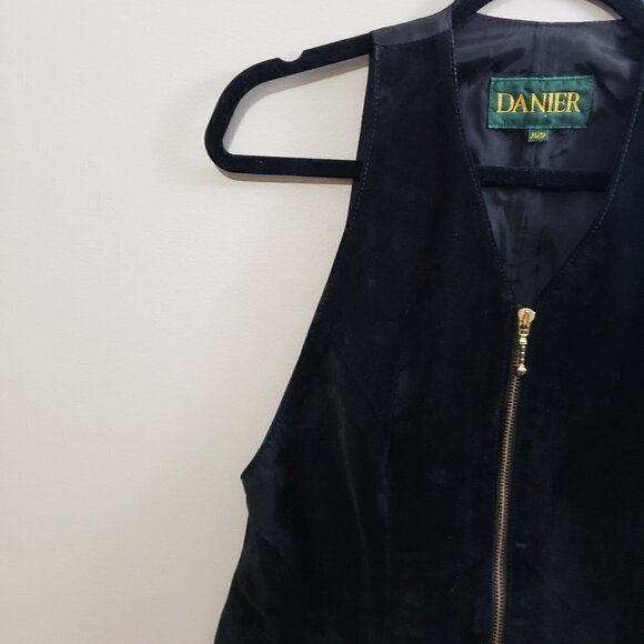 Danier Leather Vintage Black Suede Leather Vest XS - Picture 4 of 8